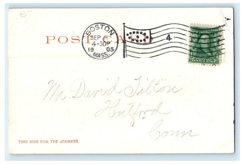 c1905 Merrimac Street View Trolley Lowell Massachusetts MA Unposted Postcard