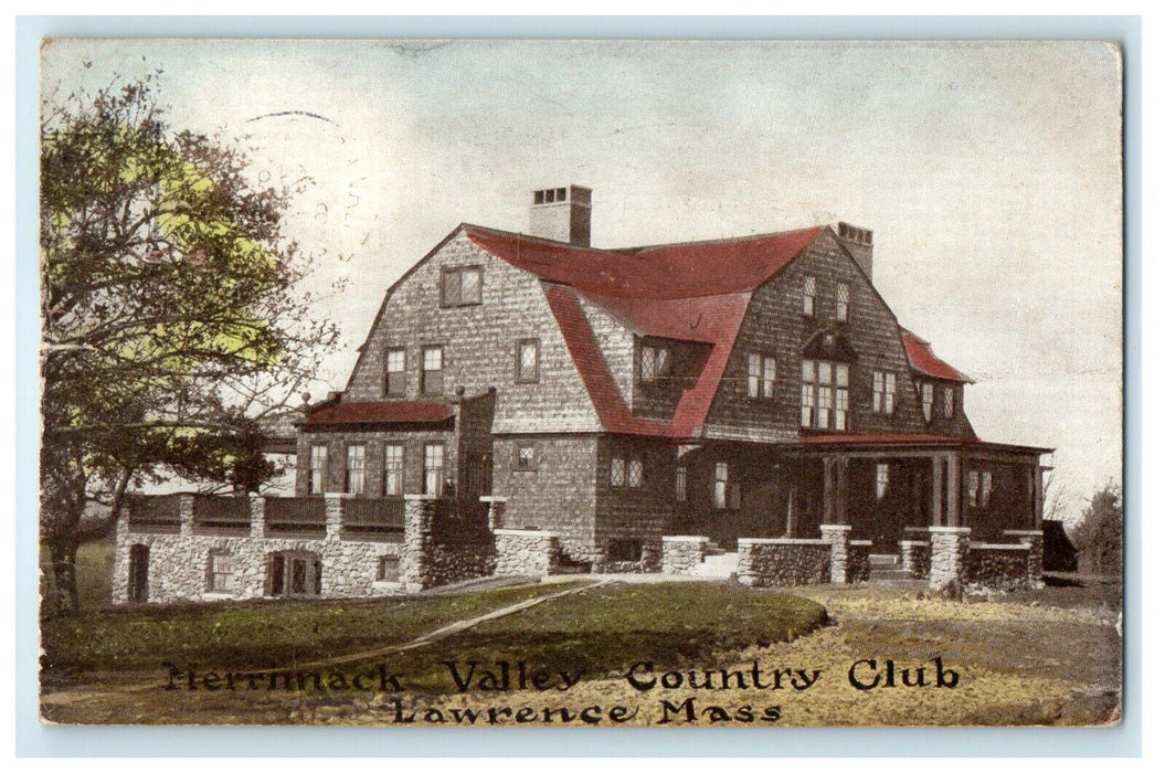 c1912 Merrimack Valley Country Club, Lawrence Massachusetts MA Postcard