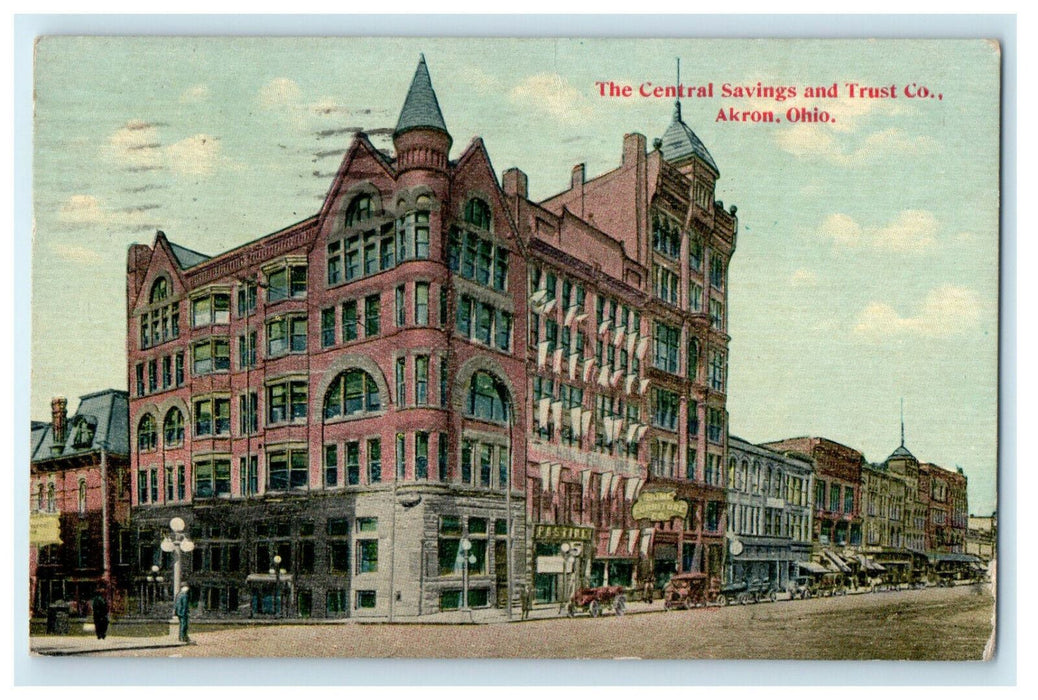 1914 The Central Savings and Trust Co. Akron Ohio OH Posted Antique Postcard