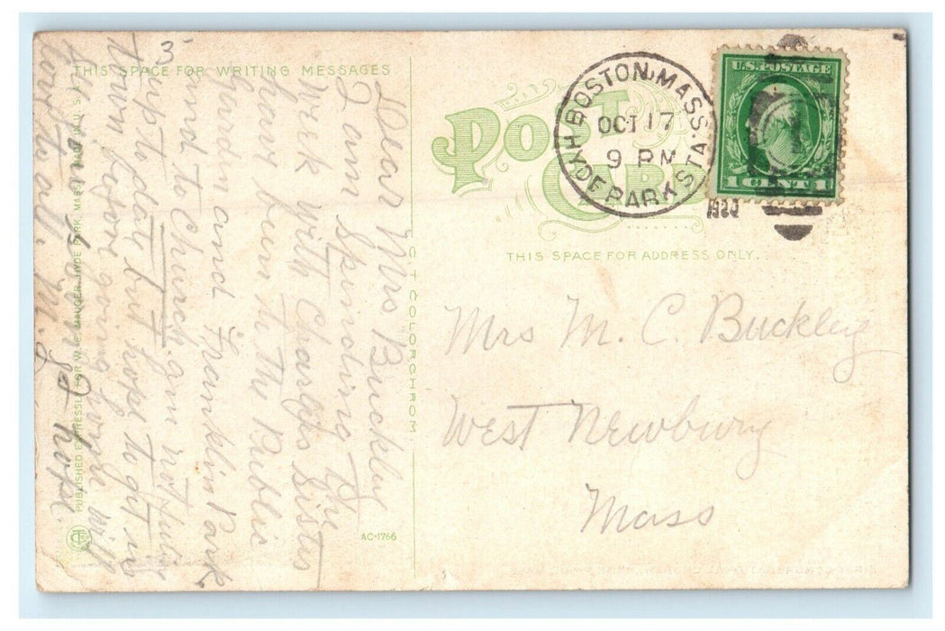 c1920 First Congregational Church, Hyde Park Massachusetts MA Postcard