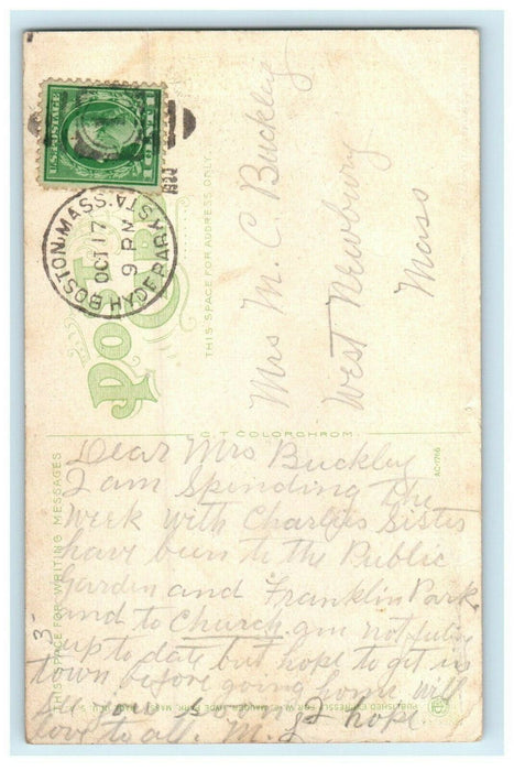 c1920 First Congregational Church, Hyde Park Massachusetts MA Postcard