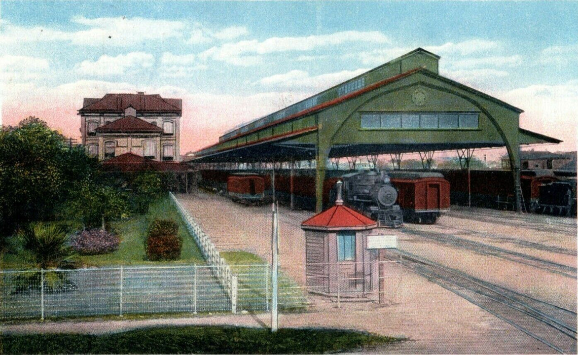 1916 Grand Central Depot Houston Texas TX RPO Terminal Posted Postcard