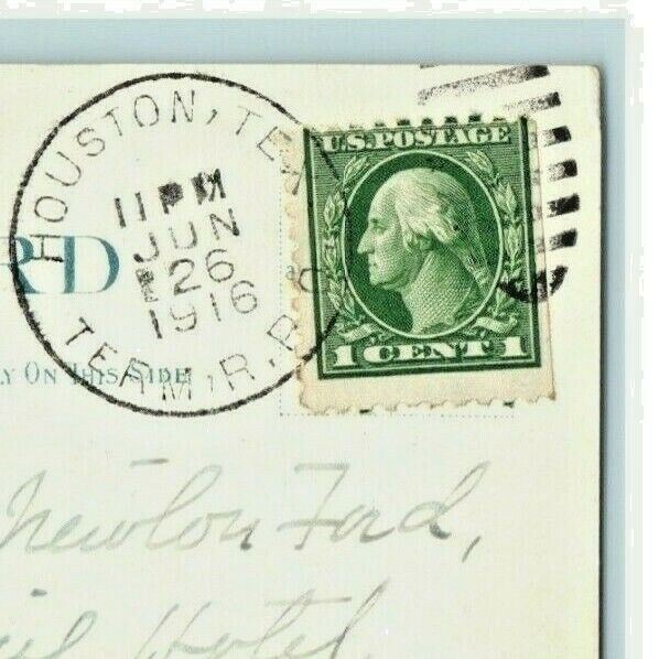1916 Grand Central Depot Houston Texas TX RPO Terminal Posted Postcard