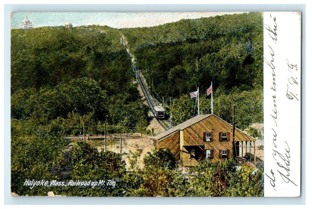 c1906 Railroad to Mt. Tom, Holyoke, Massachusetts MA Antique Postcard