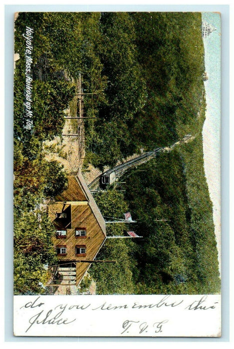 c1906 Railroad to Mt. Tom, Holyoke, Massachusetts MA Antique Postcard
