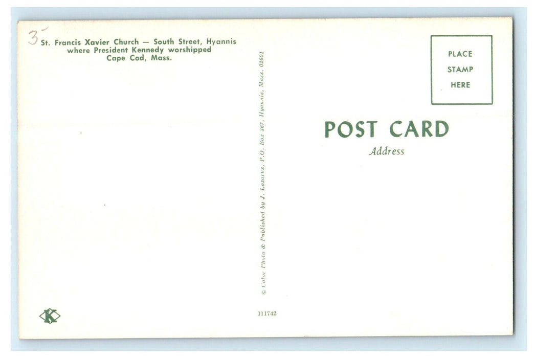 c1952 St Francis Xavier Church, Cape Cod Hyannis Massachusetts MA Postcard