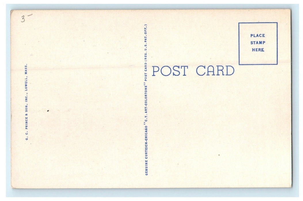 c1940's St. Anne's Church Lowell Massachusetts MA Vintage Postcard