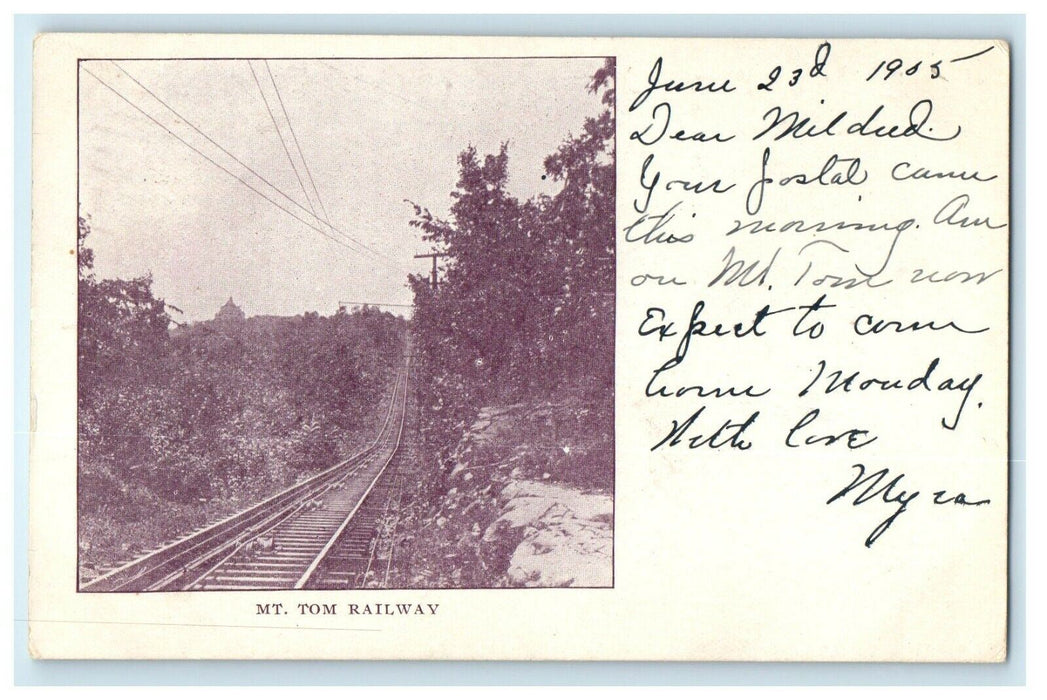 c1905 Mt Tom Railway, Holyoke, Massachusetts MA Antique Posted Postcard