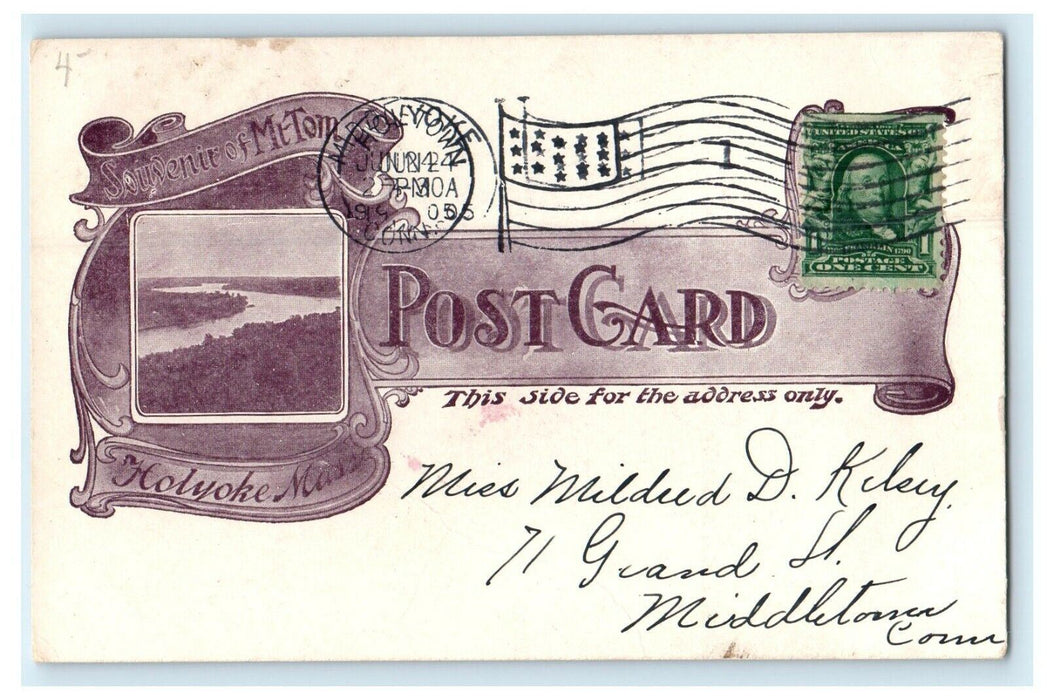 c1905 Mt Tom Railway, Holyoke, Massachusetts MA Antique Posted Postcard