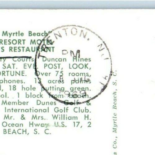 1969 El Rancho Resort Motel And Schraff's Restaurant Myrtle Beach SC Postcard