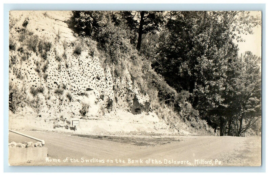 c1923 Home of the Swallows, Bank of Delaware, Milford, PA RPPC Photo Postcard
