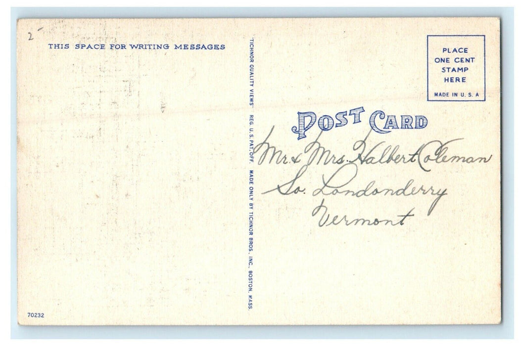 c1940 War Memorial, Park Square, Hyannis Massachusetts MA Postcard