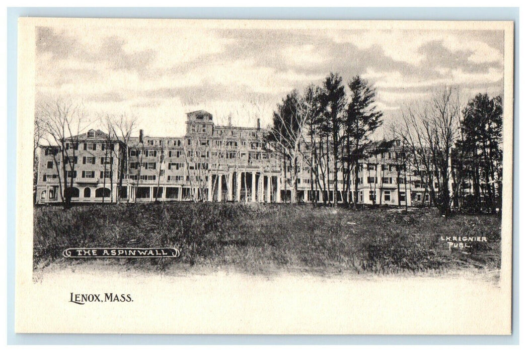 c1910 The Aspinwall Building View Lenox Massachusetts MA Antique Postcard