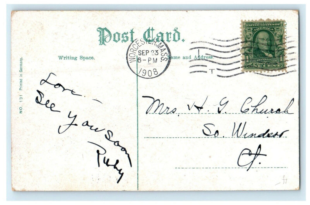 1908 View Of Old Belfrey Hill Home Lexington Massachusetts MA Antique Postcard