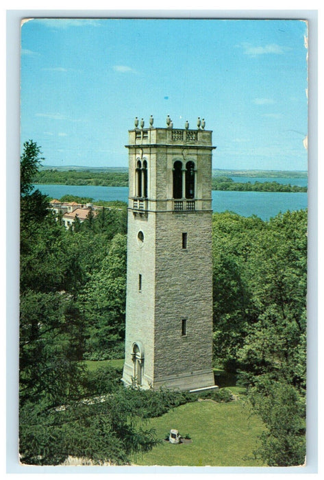 1955 Carillon Tower Scene University Campus Madison Wisconsin WI Postcard