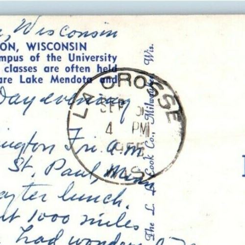 1955 Carillon Tower Scene University Campus Madison Wisconsin WI Postcard