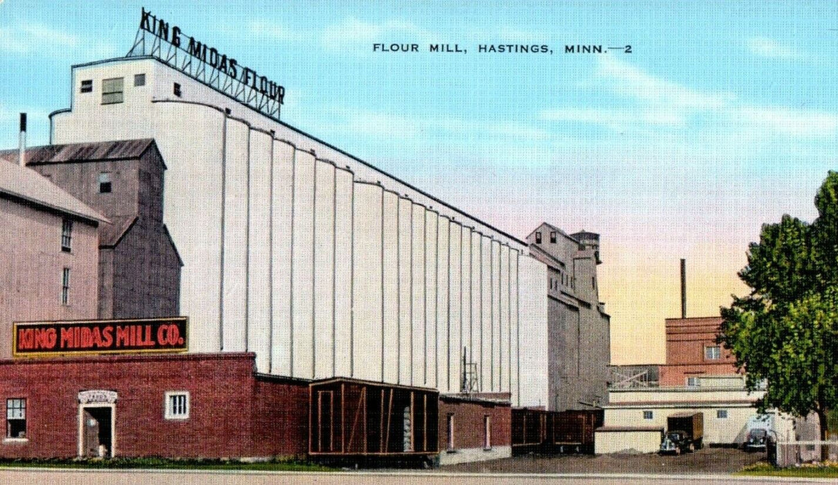 c1940's King Midas Flour Mill Company Hastings Minnesota MN Vintage Postcard