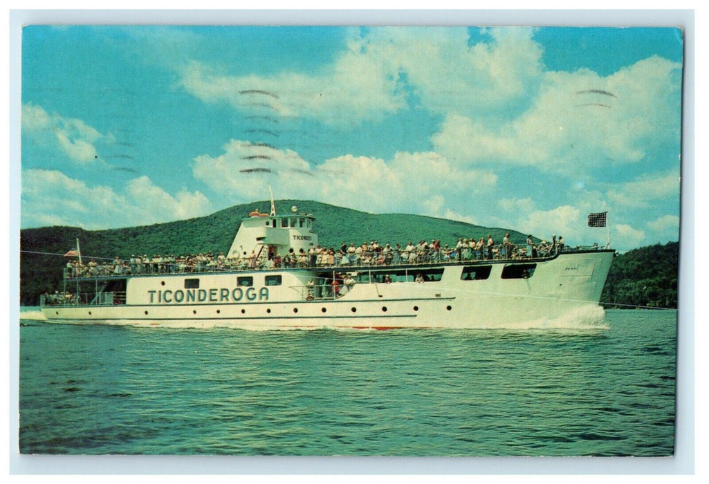 1967 Ticonderoga Steel Ship Passengers Trip On Lake George New York NY  Postcard