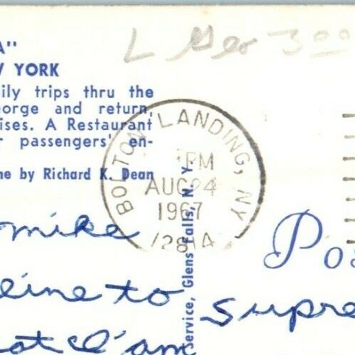 1967 Ticonderoga Steel Ship Passengers Trip On Lake George New York NY  Postcard