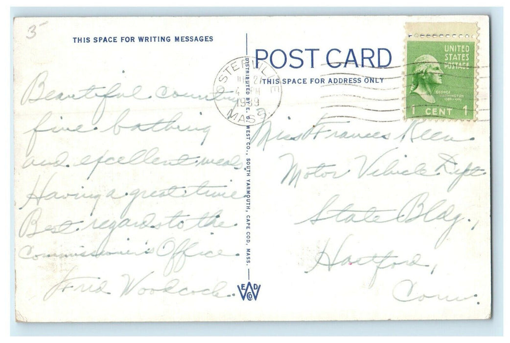 c1939 Cape Cod Scene Near Hyannis, Cape Cod Massachusetts MA Vintage Postcard