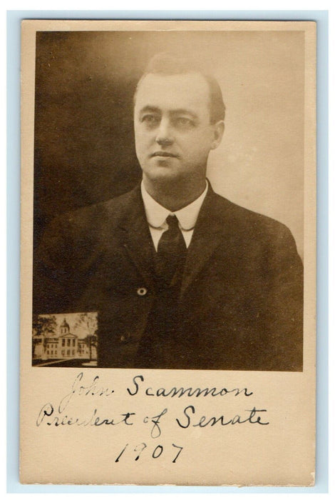 c1907 John Scammon President Senate New Hampshire Political RPPC Photo Postcard
