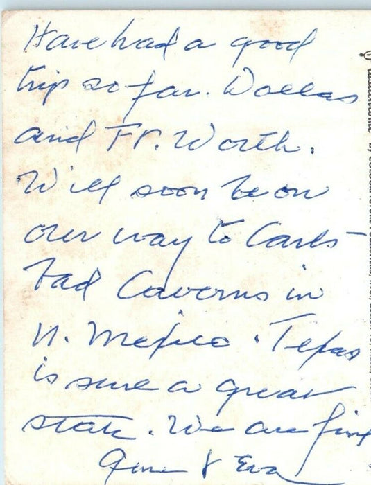 1959 Texas TX, Map View Lone Start State Flag Posted Vintage Postcard