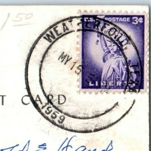 1959 Texas TX, Map View Lone Start State Flag Posted Vintage Postcard