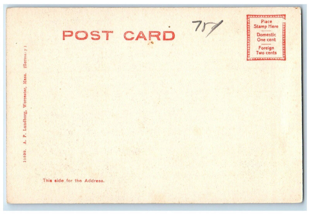 c1905's Plymouth Church Pearl ST. Worcester Massachusetts MA Antique Postcard