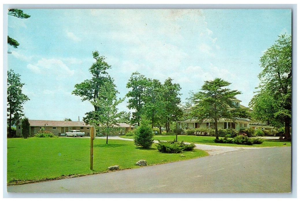 c1960's Pine Lodge Motel Car Front Madison Indiana IN Unposted Vintage Postcard