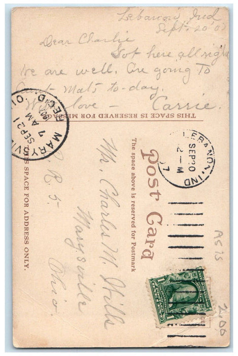 1907 North Entrance Oak Hill Cemetery Gate Entrance Lebanon Indiana IN Postcard