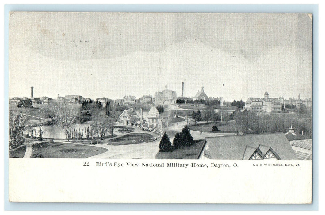 1909 Bird's Eye View National Military Home, Dayton Ohio OH Antique Postcard