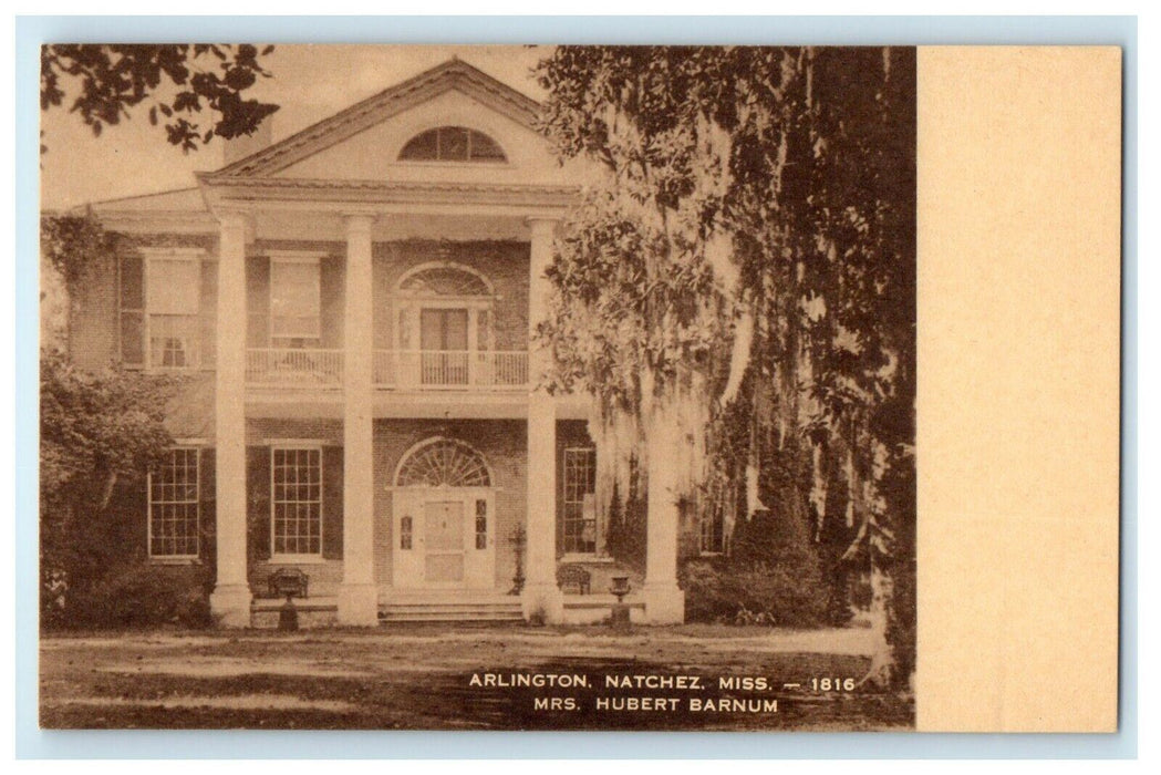 c1940's Natchez Mississippi MS, Arlington Mrs. Hubert Barnum Vintage Postcard