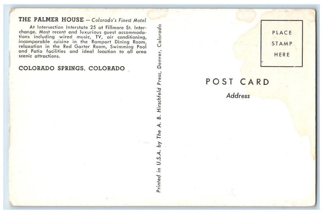 c1960's The Palmer House Colorado's Finest Motel, Colo Springs CO Postcard