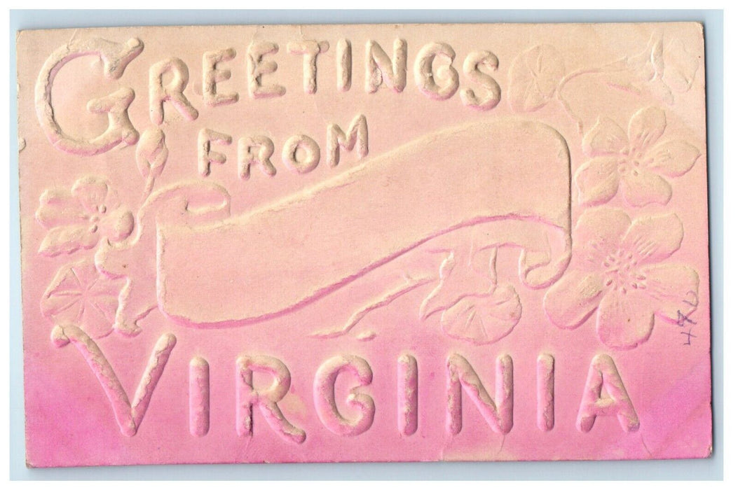 c1910 Greetings From Lovettsville Virginia VA Airbrushed Hand Cancel Postcard