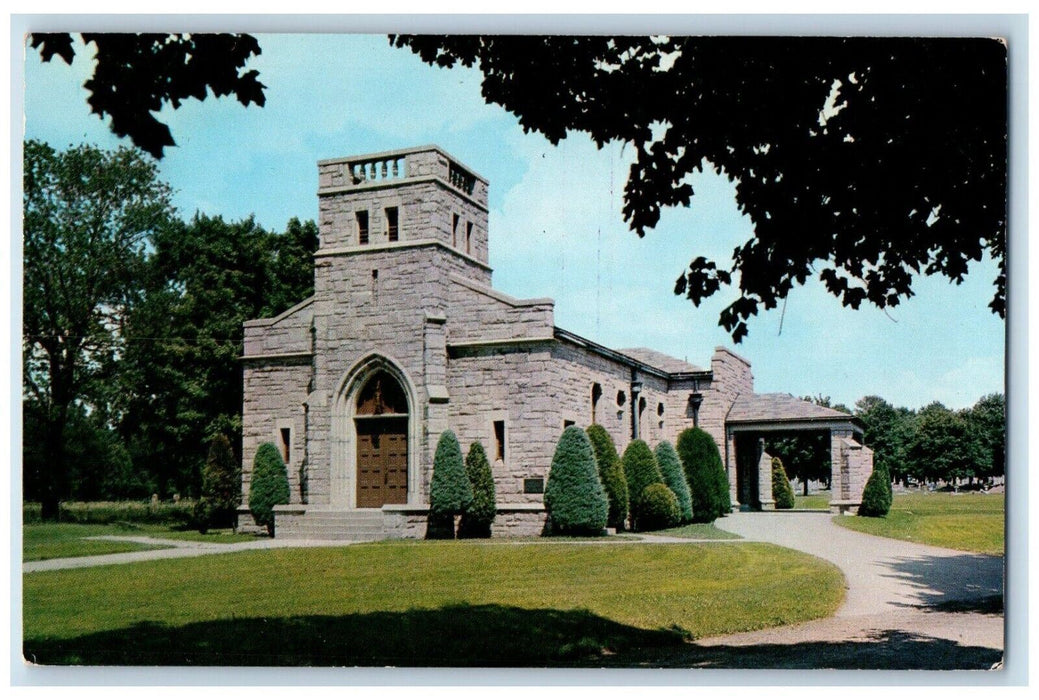 c1950's Wm. L. Powel Memorial Chapel Pine Trees Lebanon Indiana IN Postcard