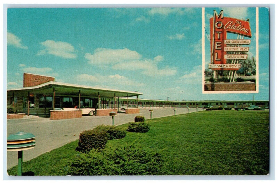c1950's The Catalina Motel Car Indianapolis Indiana IN Unposted Vintage Postcard