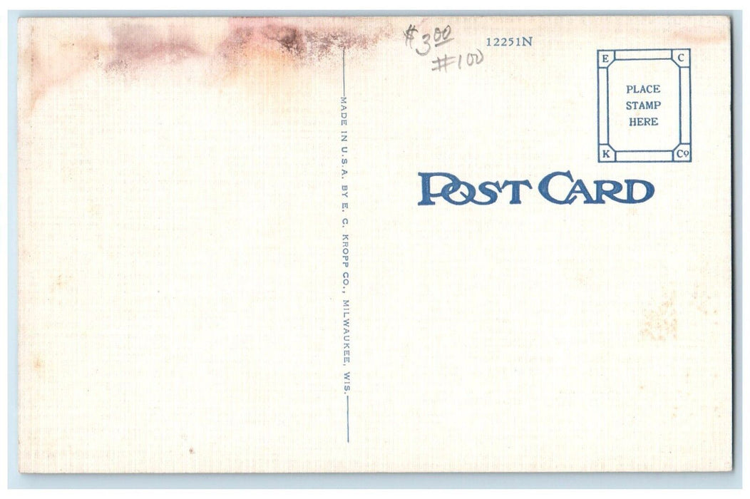 c1930's Campus View State School For Deaf Delavan Wisconsin WI Postcard