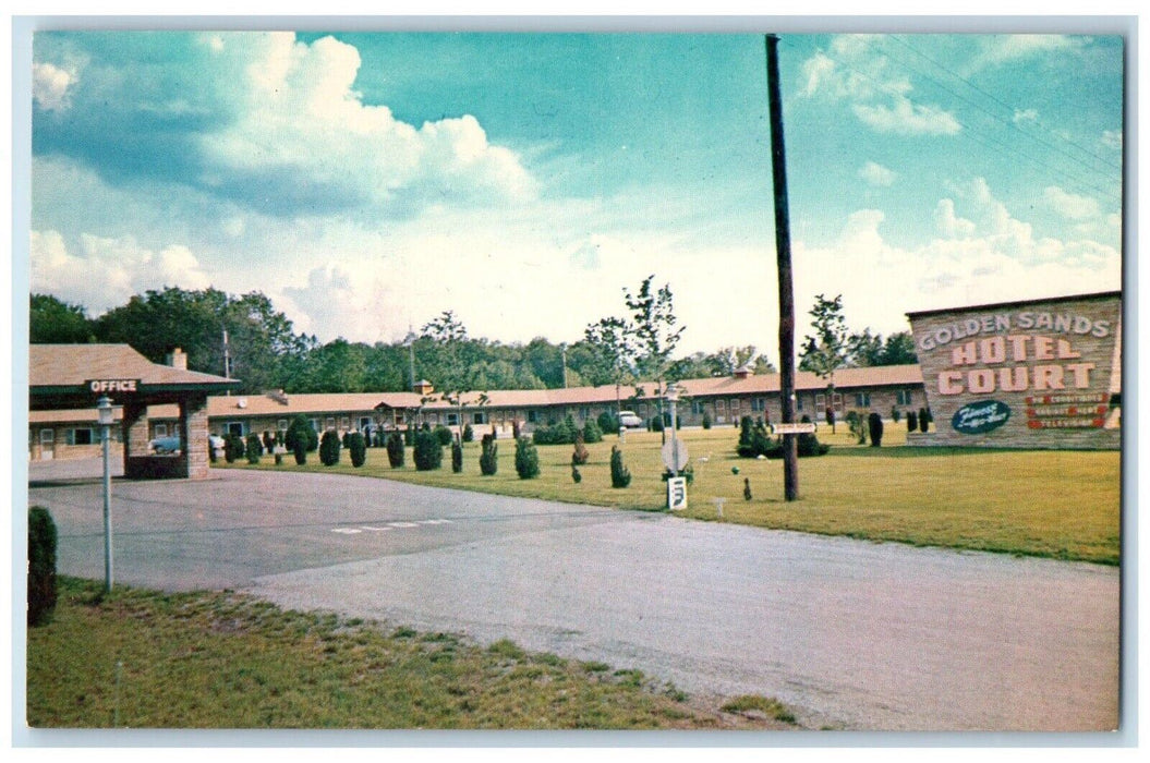 Golden Sands Hotel Court Michigan City Indiana IN Unposted Vintage Postcard