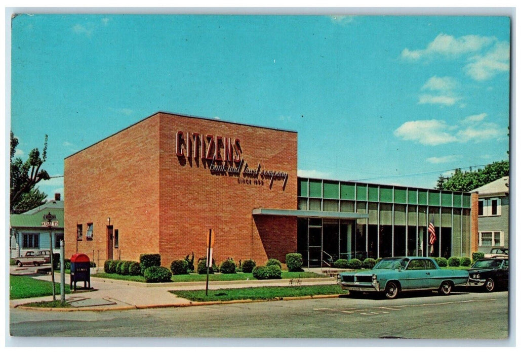 Citizens Bank & Trust Company Building Cars Lebanon Indiana IN Vintage Postcard