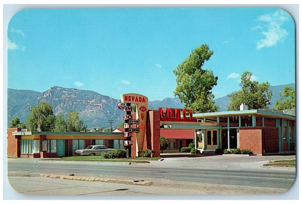 c1960's Mountain View, Nevada Motel Colorado Springs CO AAA Postcard