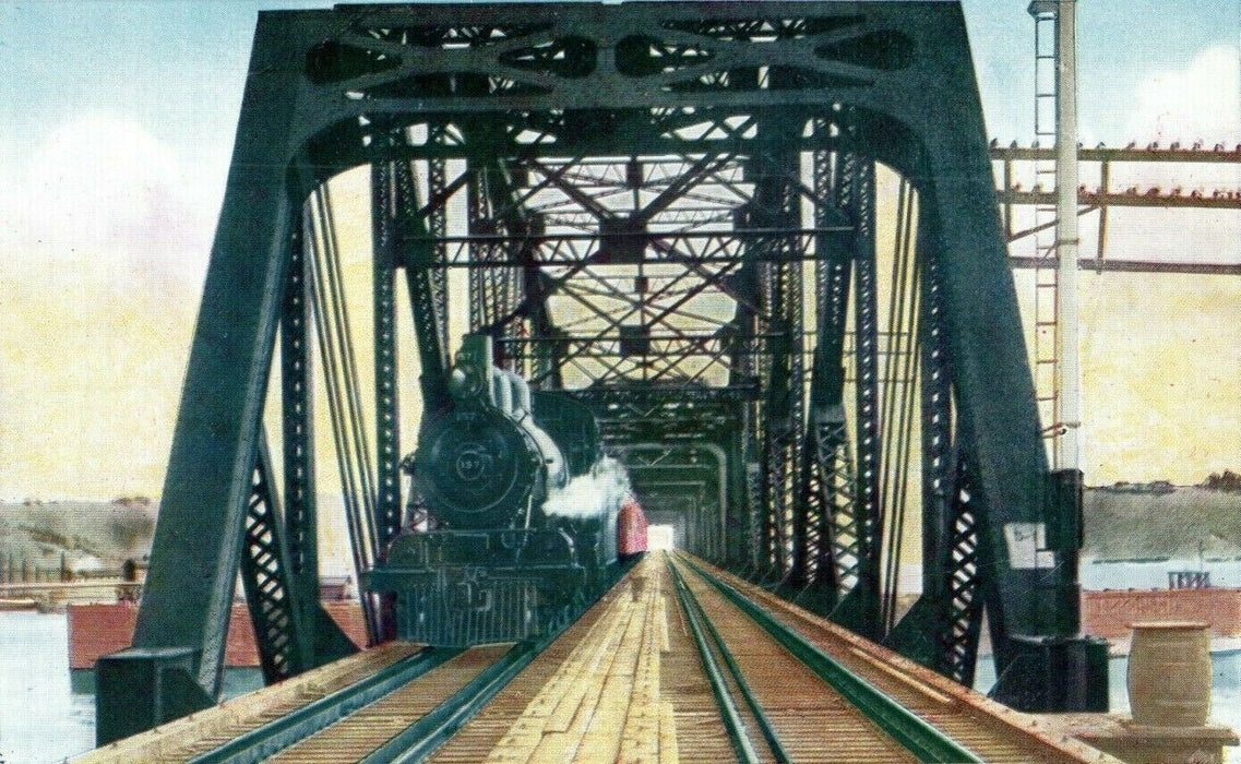 c1915 Spokane Portland Seattle Railway Columbia River Bridge Antique Postcard