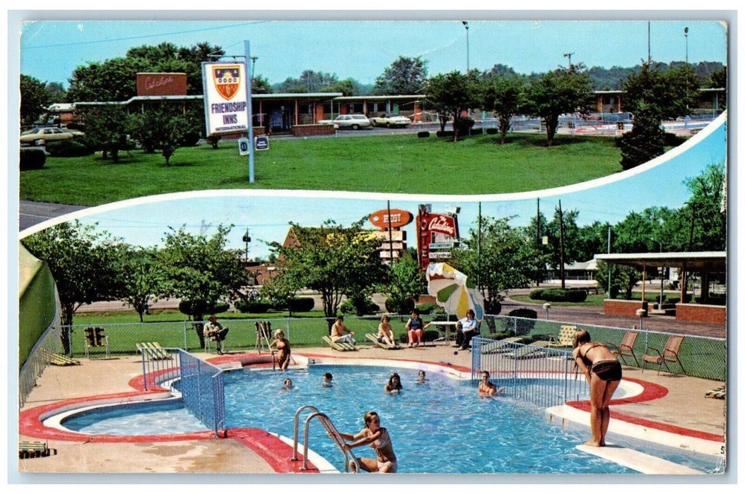 c1960's The Catalina Friendship Inns Swimming Pool Indianapolis IN Postcard