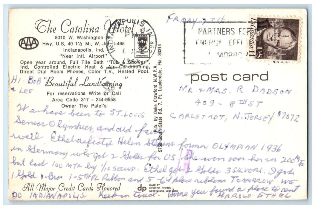 c1960's The Catalina Friendship Inns Swimming Pool Indianapolis IN Postcard