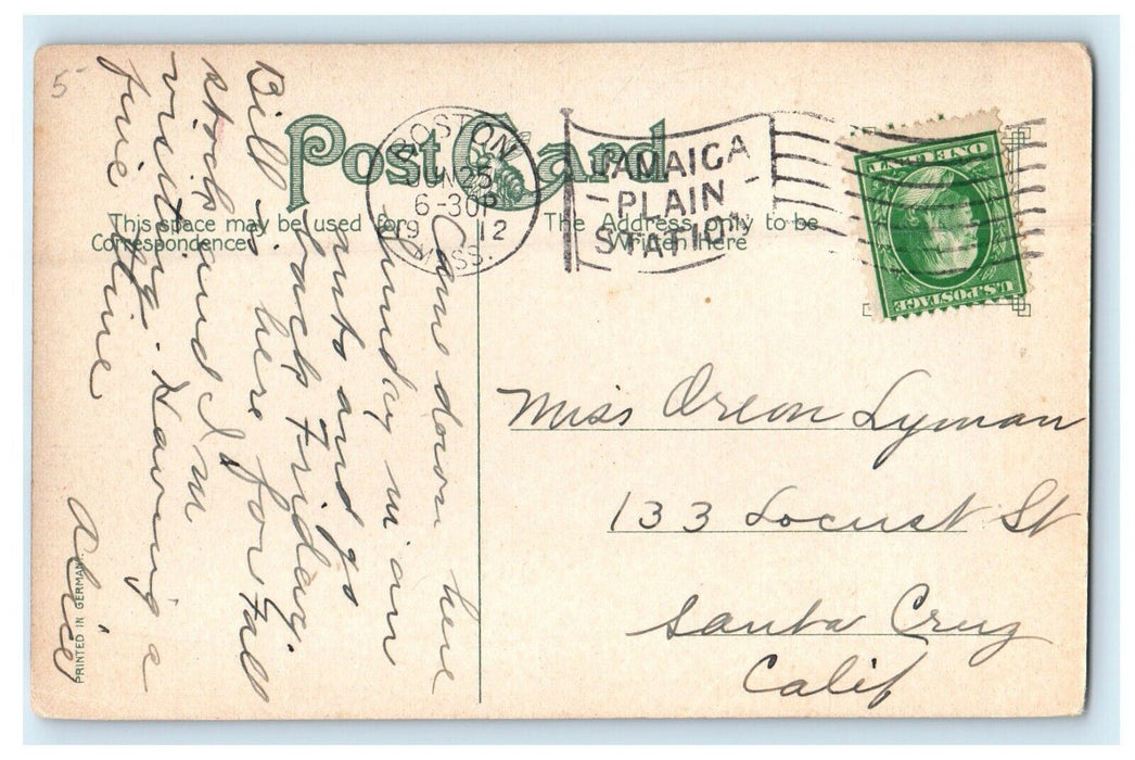 c1912 Harvard School of Botany, Jamaica Plain, Massachusetts MA Cancel Postcard