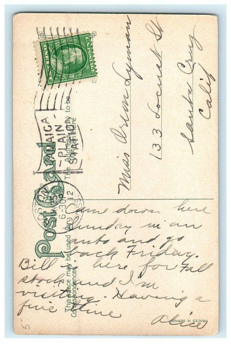 c1912 Harvard School of Botany, Jamaica Plain, Massachusetts MA Cancel Postcard