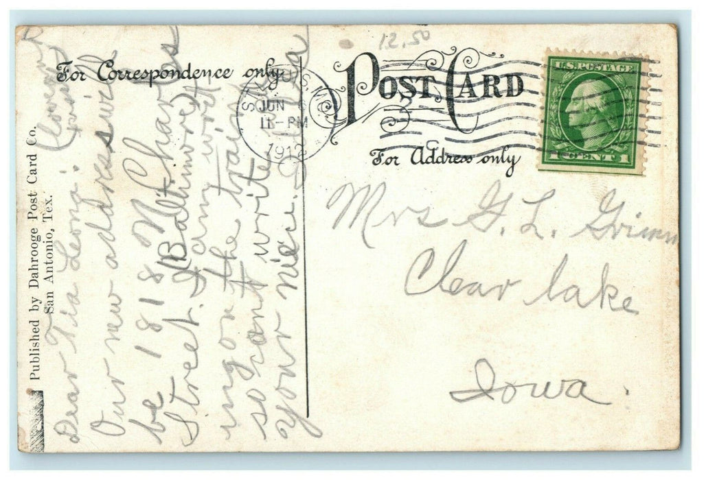1912 San Antonio I & G.N.R.R. Texas TX Great Northern Railway Station Postcard