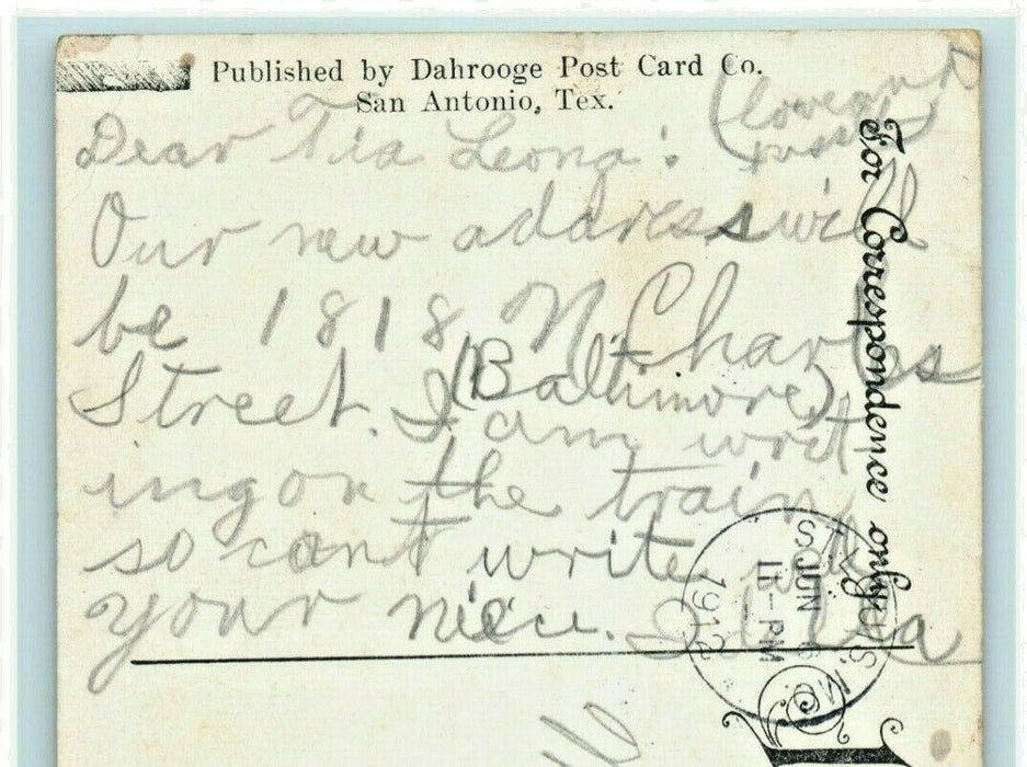 1912 San Antonio I & G.N.R.R. Texas TX Great Northern Railway Station Postcard