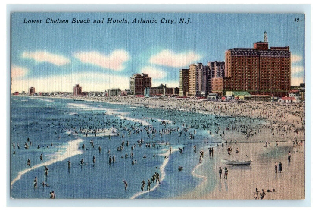 c1930's Lower Chelsea Beach And Hotels Atlantic City New Jersey NJ Postcard