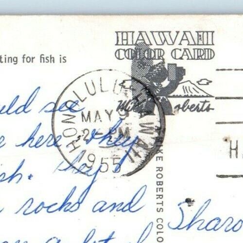 1955 Hawaiian Net Caster Art Net Casting For Fish Honolulu Hawaii HI Postcard