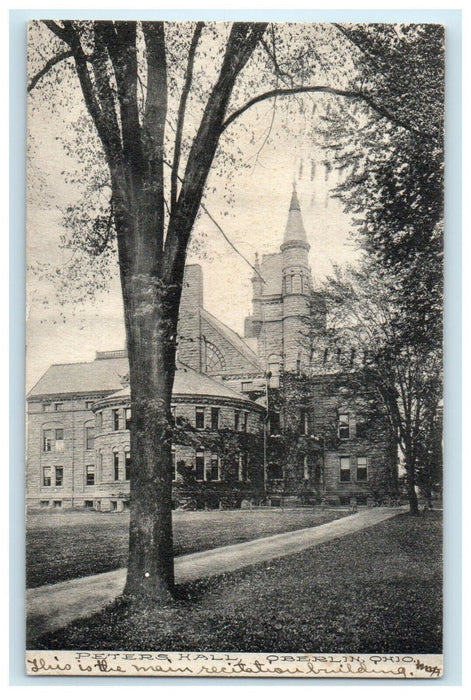 1909 Trees View, Peters Hall, Oberlin Ohio OH Posted Antique Postcard